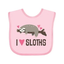 Inktastic I Love Sloths Girls Baby Bib