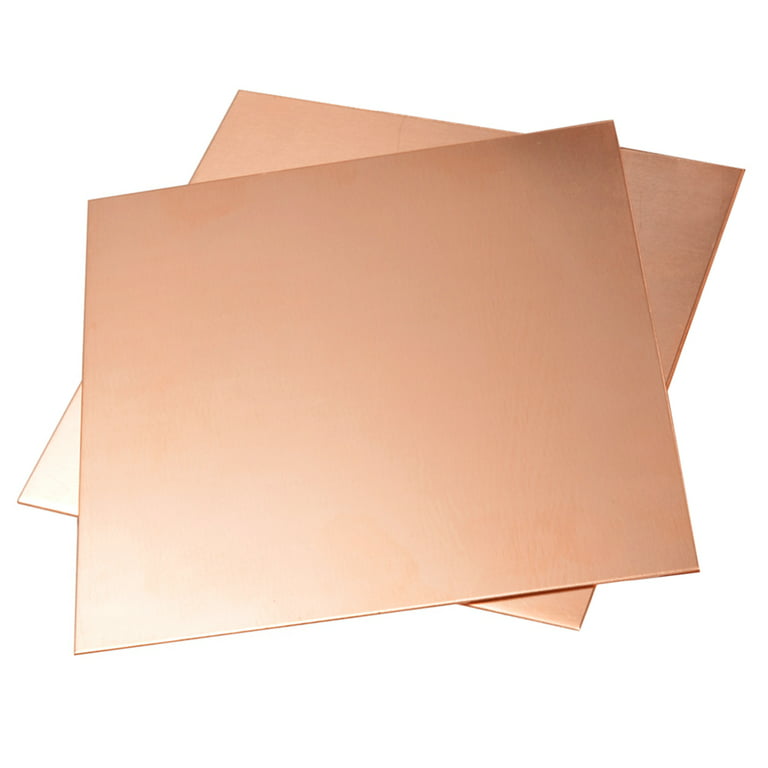 2 Pcs 99.9%+ Pure Copper Sheet, 6 x 6, 20 Gauge(0.81mm) Thickness, No  Scratches, Film Attached Copper Plates 