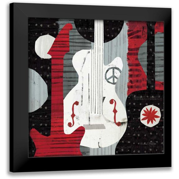 Mullan, Michael 12x12 Black Modern Framed Museum Art Print Titled - Rock n Roll Guitars