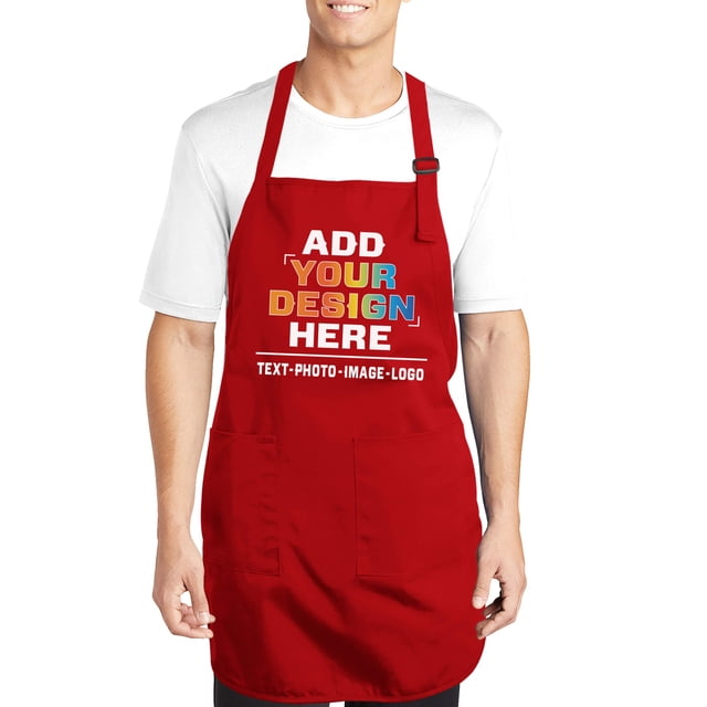 NACRE APPAREL Personalized Grill Apron for Men Women Add Your Logo Design Photo Text Custom Chef Apron
