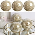 thumbnail image 3 of yotijay Mosaic Sphere Balls Table Centerpieces Bowls Set for Living Room Festival Gold Gold 3Pcs, 3 of 8