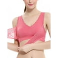 thumbnail image 2 of Ochine Women's Solid Color Double Breasted Push Up Wireless Lace Bra, 2 of 3