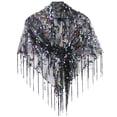 thumbnail image 4 of Chal mujer Yuyangstore flecos lentejuelas capa noche bufanda nupcial Negro, 4 of 7