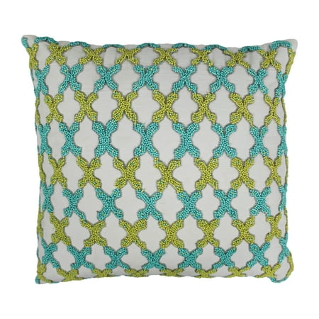 Blazing Needles 20 Inch Moroccan Patterned Beaded Cotton Throw