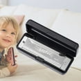 thumbnail image 4 of BLEEUS 10 Hole 20 Tone Harmonica Portable Harmonica Adults Gift (Silver) Musical Instruments Supplies (Silver), 4 of 8