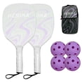 thumbnail image 1 of Pickleball Rackets Set Pickleball Paddle Set of 2 Rackets and 4 Pickleballs Balls Pickle-Ball Racquet with Balls Sports Purple, 1 of 6