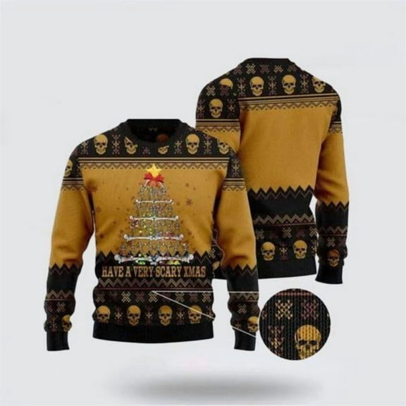 Spookily Festive Skull 3D Sweater Perfect For A Scary Christmas – Christmas Gifts For Frends