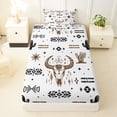 thumbnail image 3 of Erosebridal Vintage Aztec Geometric Twin Sheet Sets,Bull Skull Boho Exotic Style Bedding For Men Women 3pcs, 3 of 6