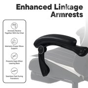 CELTOSS White Office Gaming Chair with Footrest & Lumbar Support, Ergonomic Adjustable Computer Chair with Swivel Seat & Headrest