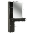 thumbnail image 2 of BarberPub Dressers Black Wall-Mount Station/Mirror Drawers 3036, 2 of 8
