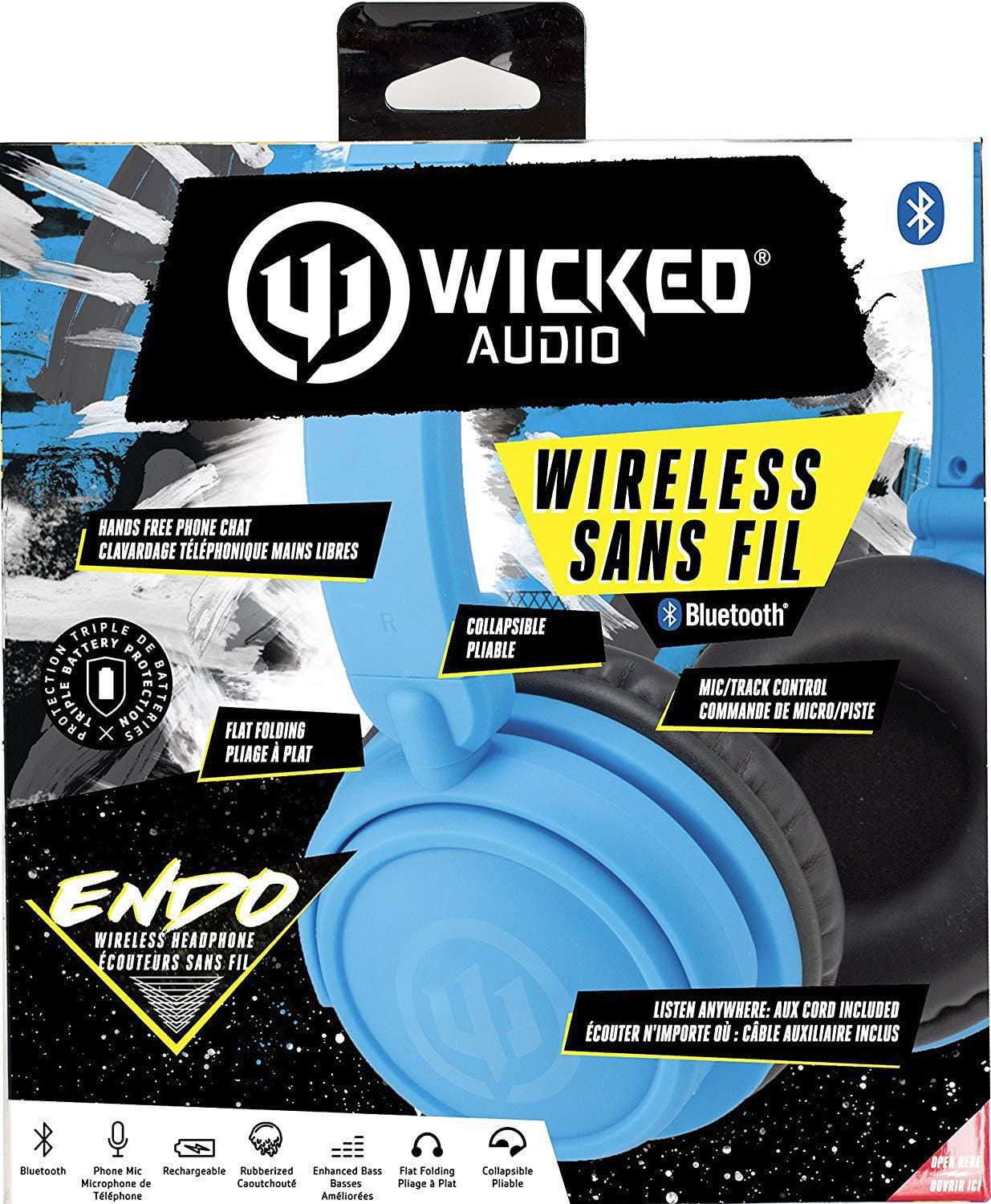 Écouteurs supra-auriculaires sans fil Bluetooth Endo de Wicked Audio