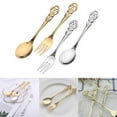 thumbnail image 4 of Stainless Steel Vintage Spoon Fork Cutlery Tableware Dessert Spoon Mini Dessert Utensils Set for Stirring, Fruit, Cake, Coffee, Tea (Gold), 4 of 8