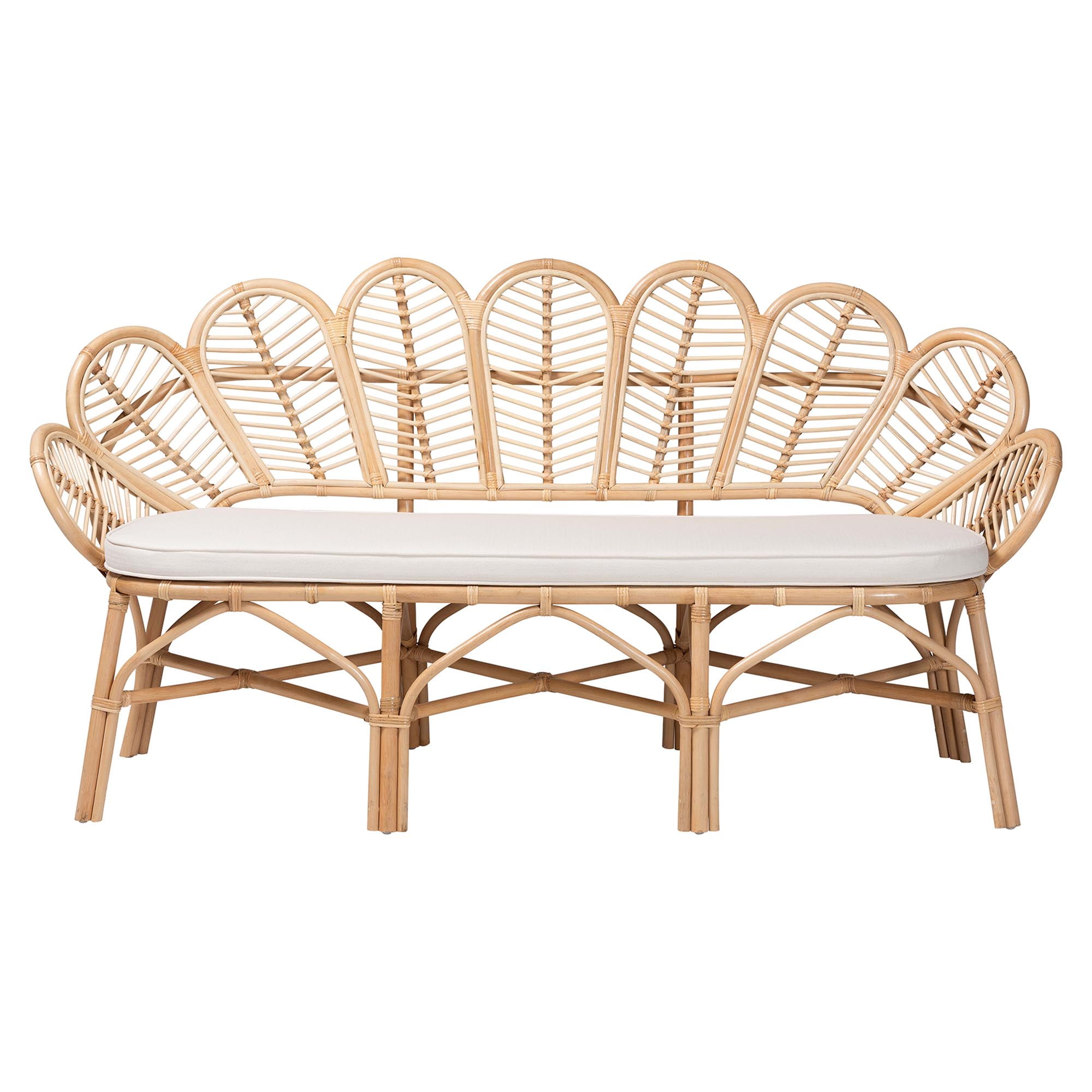 bali & pari Eliava Boho Accent Bench, 17"H, Natural Brown