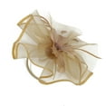thumbnail image 3 of Women Cocktail Headwear, Girls Organza Feather Flower Decorative Hair Hoop for Tea Party, Wedding, Costume Party, 3 of 8