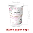 thumbnail image 5 of 162Pcs Pink Baby Shower Decorations for Girl Tableware Set, Floral Sweet Baby Girl Party Supplies, Plate, Napkin, Cup, Tablecloth, Banner, Cutlery, Girl Gender Reveal Table Decorations, Serves 20, 5 of 9