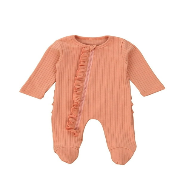 Combinaison une Pièce Côtelée à Pieds pour Bébés Garçons et Filles, Dormeuse, Pyjama à Glissière