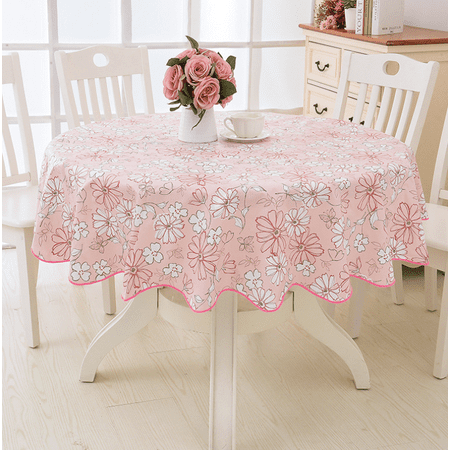 Round Vinyl Lace Tablecloth Waterproof