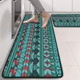 thumbnail image 2 of Kitchen Rugs Sets Of 2,Turquoise Boho Tribal Triangles and Arrows Pattern Anti Fatigue Kitchen Mat Rugs Non Slip Washable,Decorative Kitchen Floor Mats for Kitchen,Sink,Laundry,17"x47"+17"x47", 2 of 5