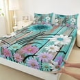 thumbnail image 3 of Castle Fairy Floral Daisy 3pcs Twin Sheet Sets for Teens,Rustic Flower Twin Fitted Sheet,Lodge Cabin Breathable Flat Sheet,Lightweight Room Decor, 3 of 7