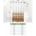 thumbnail image 6 of No Hook Shower Curtain with Snap-in Liner, Brown White Ombre Waterproof Fabric Bathroom Curtains, Vintage Farmhouse Abstract Striped Bath Curtains & Mesh Top Window Stand Up Stall 36"x72", 6 of 6