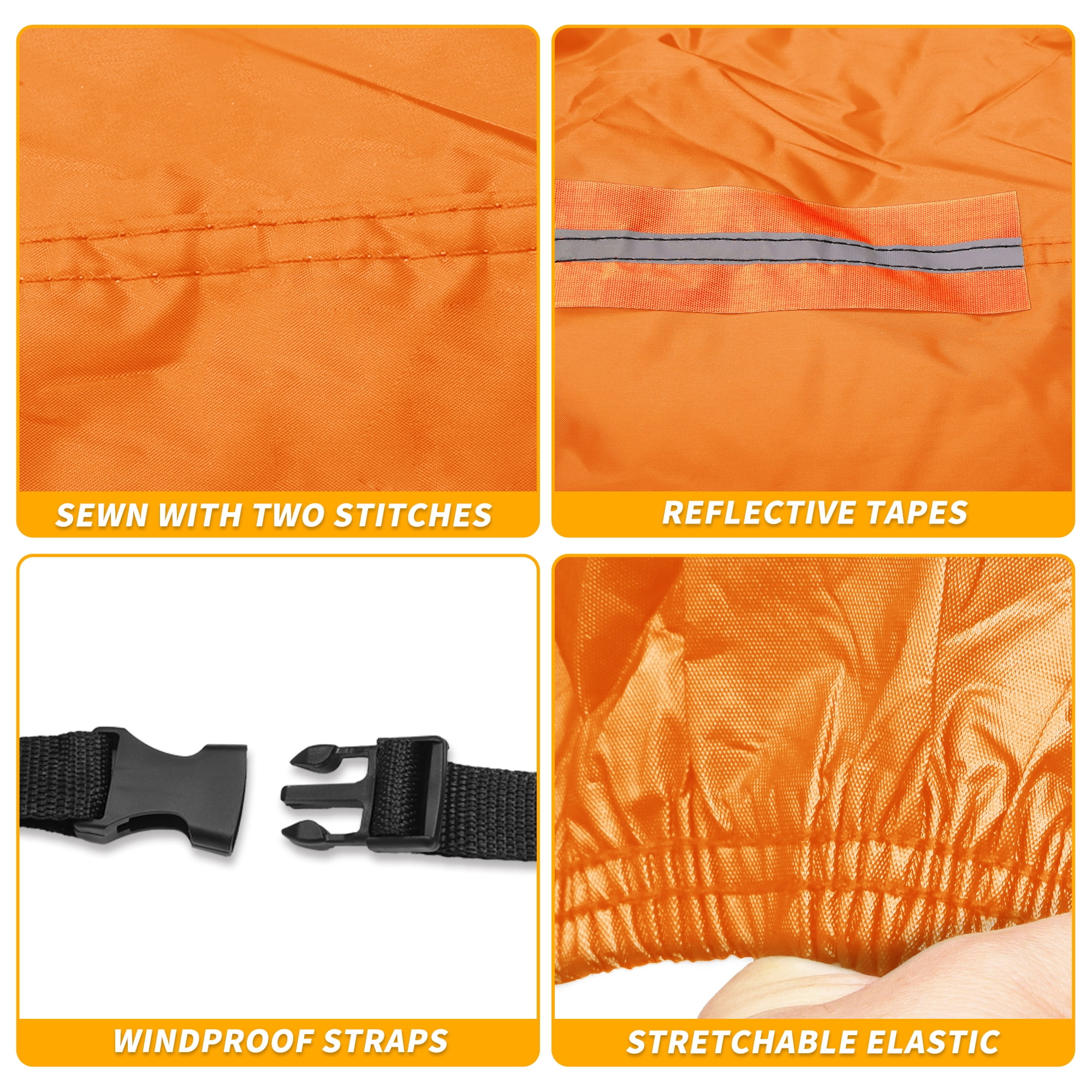 Unique Bargains Car Cover for Toyota Sequoia Aluminum Film Orange with Left Zipper