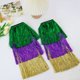 thumbnail image 3 of Falda de hierba de color carnaval para mujer, vestido de fiesta con flecos, accesorios decorativos, protector facial de poliéster para mujer, 3 of 5