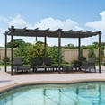 thumbnail image 2 of PURPLE LEAF Pergola 12' x 18' Outdoor Retractable Pergola with Sun Shade Canopy Aluminum Frame Patio Grape Trellis Pergola with Sun Shade Canopy, Gray, 2 of 16
