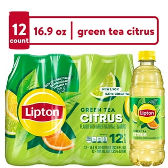 Lipton Herbal Iced Tea, Strawberry & Mint Green Tea, 16.9 fl oz