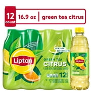 Lipton Iced Green Tea, Citrus Bottled Tea Drink, 16.9 oz, 12 Bottles