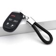 thumbnail image 3 of GHSDFBB Universal Black Leather Car Fob Keychain Metal Keyring Woven Strap Braided Rope Key Chain for Men and Women-Silver Color, with 360 Degree Rotatable D-ring and Screwdriver, 3 of 5