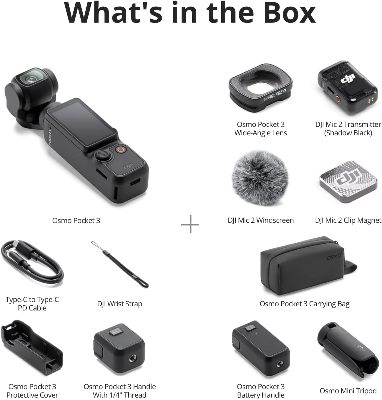 DJI Osmo Pocket 3 Creator Combo, Vlogging Cameras with 1'' CMOS, 4K/120fps Vlog Camera, 3-Axis Stabilization, Face/Object Tracking, Mic Included for Clear Sound