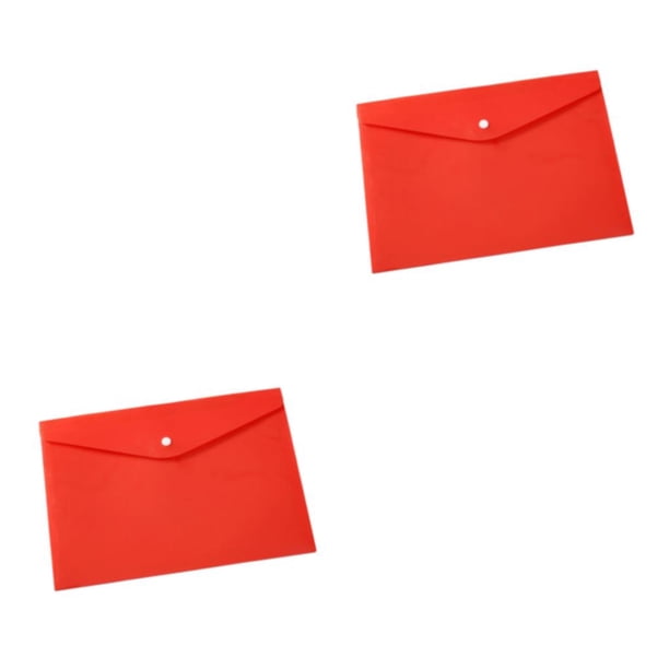 Cateissary Organizador de carpetas transparente impermeable de 10 piezas para documentos almacenamiento portátil transparente elegante Rojo sólido 18 A4 2piezas
