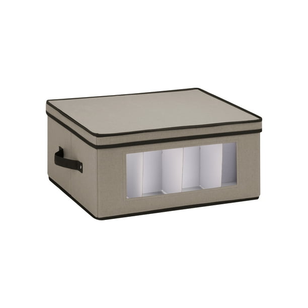 Honey Can Do Large 18"x14" Canvas Stemware and More Storage Box with