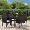 thumbnail image 1 of vidaXL 5 Piece Garden Dining Set with Cushions Black Poly Rattan, 1 of 5