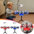 thumbnail image 1 of Drum Set for Beginners | Simulation Practice Percussion Instrument Jazz Style | Alloy Plastic Cardboard Construction | Includes Drumsticks Stool | Music Early Education, 1 of 7