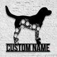 thumbnail image 2 of Craftnamesign Custom FLoral Labrador Metal Wall Art, Personalized Flower Dog Lover Name Sign, 2 of 5