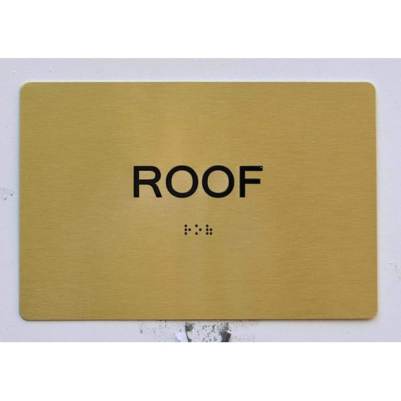 ROOF Sign- Antique Brass Gold (Aluminum, Gold/Black,Size 5X7) The Sensation line(ref-2022-4)