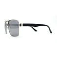 thumbnail image 3 of Mens Color Mirror Classic Rectangular Metal Rim Officer Sunglasses Silver Mirror, 3 of 4