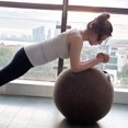 thumbnail image 5 of Versatile Yoga Ball Cover, Linen Material Exercise Ball Cover, Breathable Foldable Lightweight Cover with Good Breathability, Portable Handle for Office or Home (Brown, 65 Cm), 5 of 5