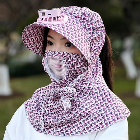 Yaoyar Outdoor Sun Hat with Solar Fan Womens Detachable Face Cover Neck Flap Hats UPF 50+ UV Protection Visor Hat for Women Yaoyar Outdoor Sun Hat with Solar Fan Womens Detachable Face Cover Neck Flap Hats UPF 50+ UV Protection Visor Hat for Women