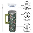 thumbnail image 4 of Dark Green Christmas Ornament Pattern Tumbler with Handle and Lid,40oz Double Wall Vacuum Insulated Tumbler,Cups Gift for Women and Men, 4 of 7
