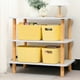 thumbnail image 5 of Juego de 4 cajas de plástico para organizar dormitorios estudiantiles. Contenedores para guardar libros y ropa con compartimentos para refrigerios y juguetes. Diseño apilable que ahorra, 5 of 7