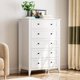 thumbnail image 3 of Cómoda Alta de 5 Cajones para Dormitorio - Mueble de Madera Blanca con Cajones Profundos y Tiradores Metálicos - Organizador Vertical para Recámara, Vestidor, Habitación Infantil o Sala de Estar, 3 of 7