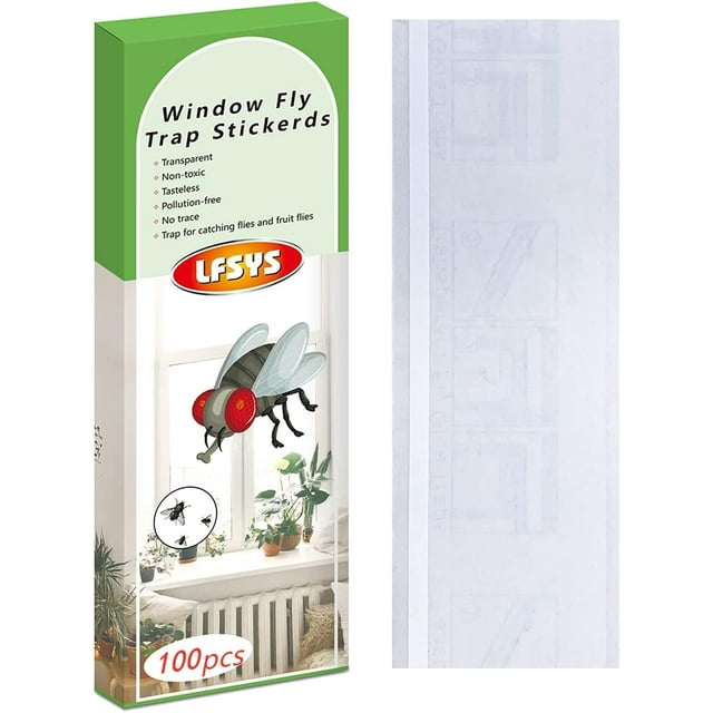 Window Fly Traps LFSYS, paquete de 100 unidades, atrapamoscas e insectos, transparente