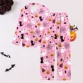 thumbnail image 2 of JAJAHO Halloween Pajamas Women Long Sleeve 2 Piece Pj Set Matching Button Shirt With Pants, 2 of 3