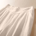 thumbnail image 3 of Edvintorg Cotton Linen Pants for Women High Waisted Pleated Flowy Loose Casual Palazzo Trousers with Pockets Plus Size Woman Clothes Khaki M, 3 of 4