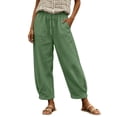 thumbnail image 3 of ibiyuan Women's Capri Pants High Waist Womens Palazzo Pants Loose Fit Trousers for Women Drawstring Lounge Pants Women with Pockets Fashion Clothing Beach Clothes 2026, 3 of 6