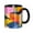 Black, variant on Blue Green Square Ceramic Pattern Coffee Mug Fun Custom Ceramic Mugs 11oz Green
