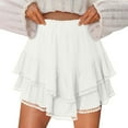 thumbnail image 2 of SHTXOZHI Flowy Shorts for Women Casual Boho Ruffle Tiered Skorts High Waist Mini Skirts Golf Tennis Shorts, 2 of 7