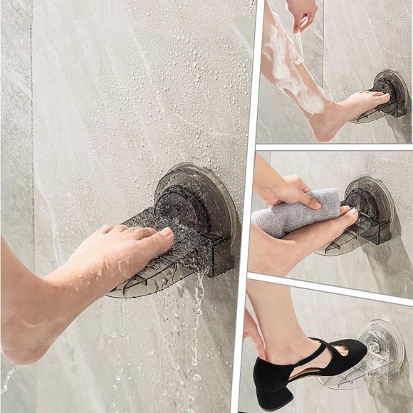 Shower Foot Rest For Shaving Legs Bathroom Pedal With Reusable Suction Cup Compatible With Bathroom And Shower (Colorless)